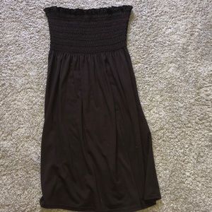 brown smocked summer dress